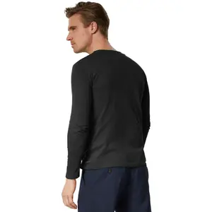 Long-Sleeved Top - basic wear for men - black XL