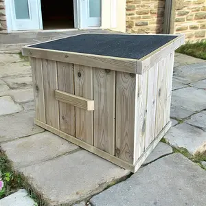 Garden Parcel Storage Box - Pressure Treated Wood - L70 x W50 x H50 cm