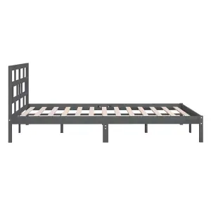 Berkfield Bed Frame Grey Solid Wood Pine 120x200 cm