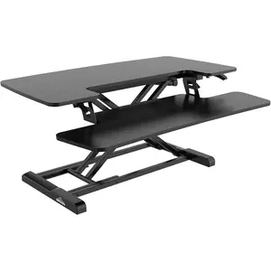 89cm Height Adjustable Sit and Stand Desk - Ergonomic Monitor Stand for Home Office