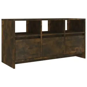 Berkfield TV Cabinet Smoked Oak 102x37.5x52.5 cm Engineered Wood