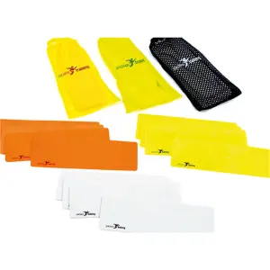 10 PACK 35.5x7.5cm Rectangular Rubber Marker Set - YELLOW Non-Slip Indoor Pitch