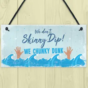 Red Ocean Funny Chunky Dunk Hot Tub Sign Hanging Garden Summer House Jacuzzi Plaque