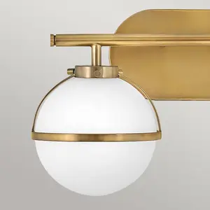 Luminosa Hinkley Hollis Bathroom Wall Lamp Heritage Brass, IP44