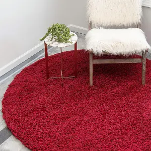 Red Thick Shaggy Rug - California - 200x290cm (6'8"x9'7")