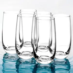 Queensway Home & Dining 500ml 6 Pcs Highball Drinking Glasses  Tall Water Juice Tumblers Table Glassware Set