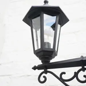 ValueLights Traditional 1.95m Black 3 Way IP44 Outdoor Garden Lamp Post Light - Complete with 3 x 6w LED ES E27 Warm White Bulbs