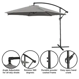 Cyrus Banana Cantilever Parasol Grey