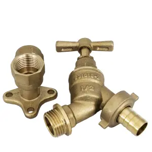 FixTheBog™ 1/2 inch Bip Tap with Brass Wall Plate with instructions