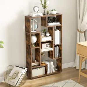 Costway 120cm Tall Bookshelf Modern Geometric Bookcase Book Storage Organizer