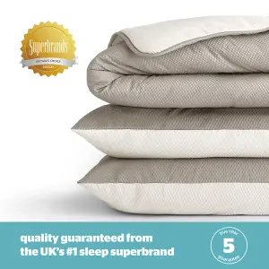 Seersucker Coverless Duvet 2.5 Tog Cream/Taupe - Double