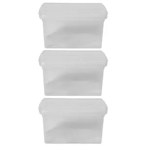 Wham Clip 3x 14L Rectangular Plastic Storage Boxes with Secure Clip Lock Lids. L:39 x W:24 x H:21cm Clear/Clear/Clear