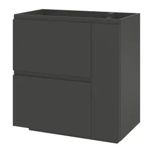 GoodHome Levanna Matt Grey Freestanding Bathroom Cabinet (H) 850mm (W) 800mm