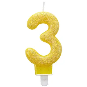 Amscan Glitter Birthday Number Candle Yellow (7)