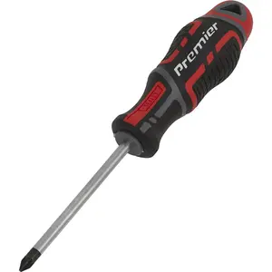 Premium Pozi Screwdriver 1 x 75mm with Ergonomic Grip and Magnetic Tip