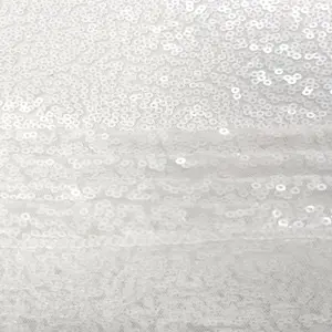 4ft x 7ft Sequin Backdrop Photography Background Shiny Fabric Glitter Curtain Backdrop, White