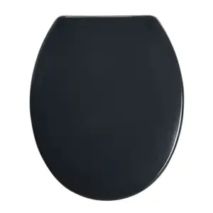 Cooke & Lewis Genoa Grey Standard Soft close Toilet seat