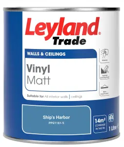 Leyland Trade Vinyl Matt Walls & Ceilings Emulsion Paint Ship's Harbor (PPG1161-5) 1L