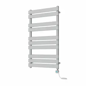 Rinse Bathrooms 1000x600mm Chrome Flat Panel Electric Heated Towel Rail Thermostatic Timer Bathroom Towel Radiator 600W