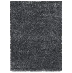 Abaseen 160x230cm Grey Cosy Shaggy Rug, Rectangular Extra Soft Touch 5cm Heavy Thick Pile, Modern Area Rugs Living & Bedroom