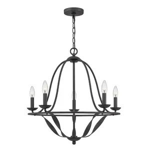 Elstead Quoizel Bradbury Multi Arm Chandelier Grey Ash