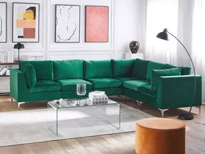 Corner Sofa EVJA Green Velvet Left Hand