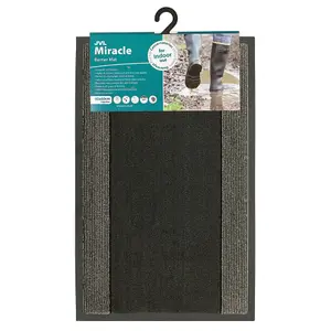 JVL Miracle Machine Washable Barrier Doormat 40x60cm Charcoal