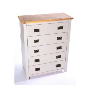 Argenta 5 Drawer Chest of Drawers Bras Drop Handle