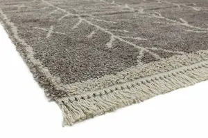 Grey Shaggy Kilim Luxurious Modern Moroccan Rug for Dining Room-200cm X 290cm