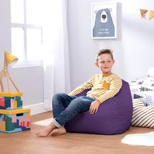 Veeva Kids Classic Bean Bag Chair Purple / 50cm H x 53cm W x 53cm D