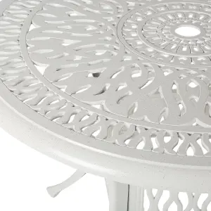 Garden Table Metal White ANCONA