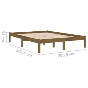 Berkfield Bed Frame Honey Brown Solid Wood Pine 200x200 cm