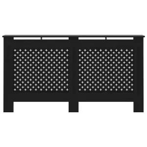 Berkfield Radiator Cover Black 152x19x81 cm MDF