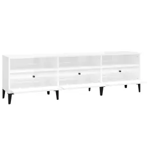 Berkfield TV Cabinet High Gloss White 150x30x44.5 cm Engineered Wood