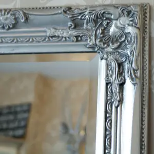 Melody Maison Tall Silver Ornate Mirror 47cm x 142cm