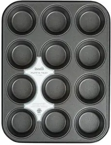 Dunelm 12 Cup Muffin Tray, Silver, Steel