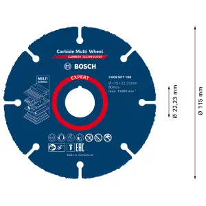 Bosch Expert Carbide Cutting disc 115mm x 1mm x 22.23mm