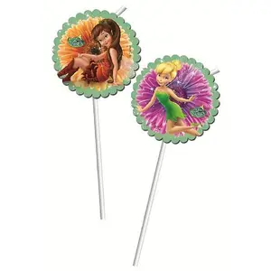 Tinkerbell Straws With Decal (Pack of 6) Multicoloured (One Size)