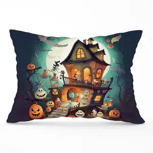 Illustrations A Whimsical Haunted House Cushions 33cm x 48cm