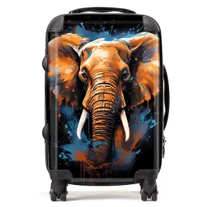 Splashart Elephant Blue Suitcase - Cabin