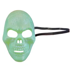 Halloween Skull Mask Glow In The Dark Hallows Party, Trick or Treat 26.7cm White