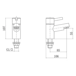 flode Runn Basin Pillar Taps - Chrome