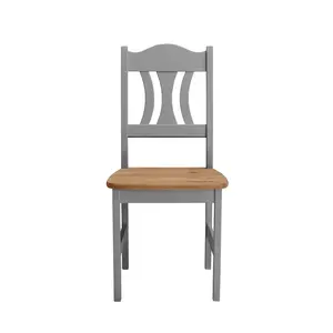 Kristel Solid Wood Dining Chair (Set of 2) Grey/Leach coloured