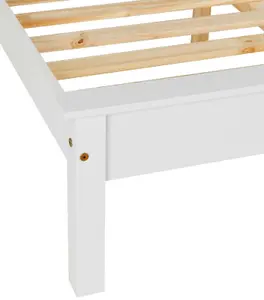 Monaco Double Bed Low Foot End Bed Frame in White