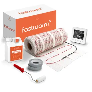 Fastwarm 150W Electric Underfloor Heating Mat Kit - 11m - WiFi White Thermostat