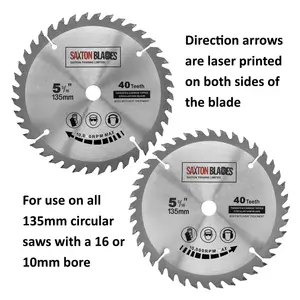 Saxton TCT13540T  TCT Circular Blade 135mm x 40T