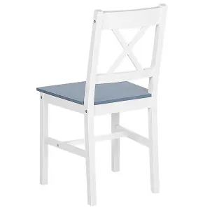 Beliani Scandinavian Wooden Dining Set White MOANA