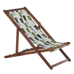 Sun Lounger Wood Dark Brown ANZIO