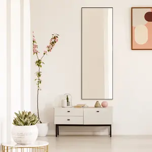 Metal Wall  & Leaner  Mirror in Black 165cm H x 56cm W