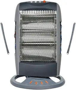 Trendi Halogen Heater 400W /800W/ 1200W 3 Power Settings, Carry Handle, and Long-Lasting Feature Replaceable Halogen Tubes, Ligh